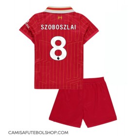 Camisa de time de futebol Liverpool Dominik Szoboszlai #8 Replicas 1º Equipamento Infantil 2024-25 Manga Curta (+ Calças curtas)